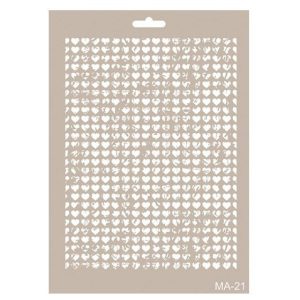 Stencil Mix Media MALLA CORAZONES